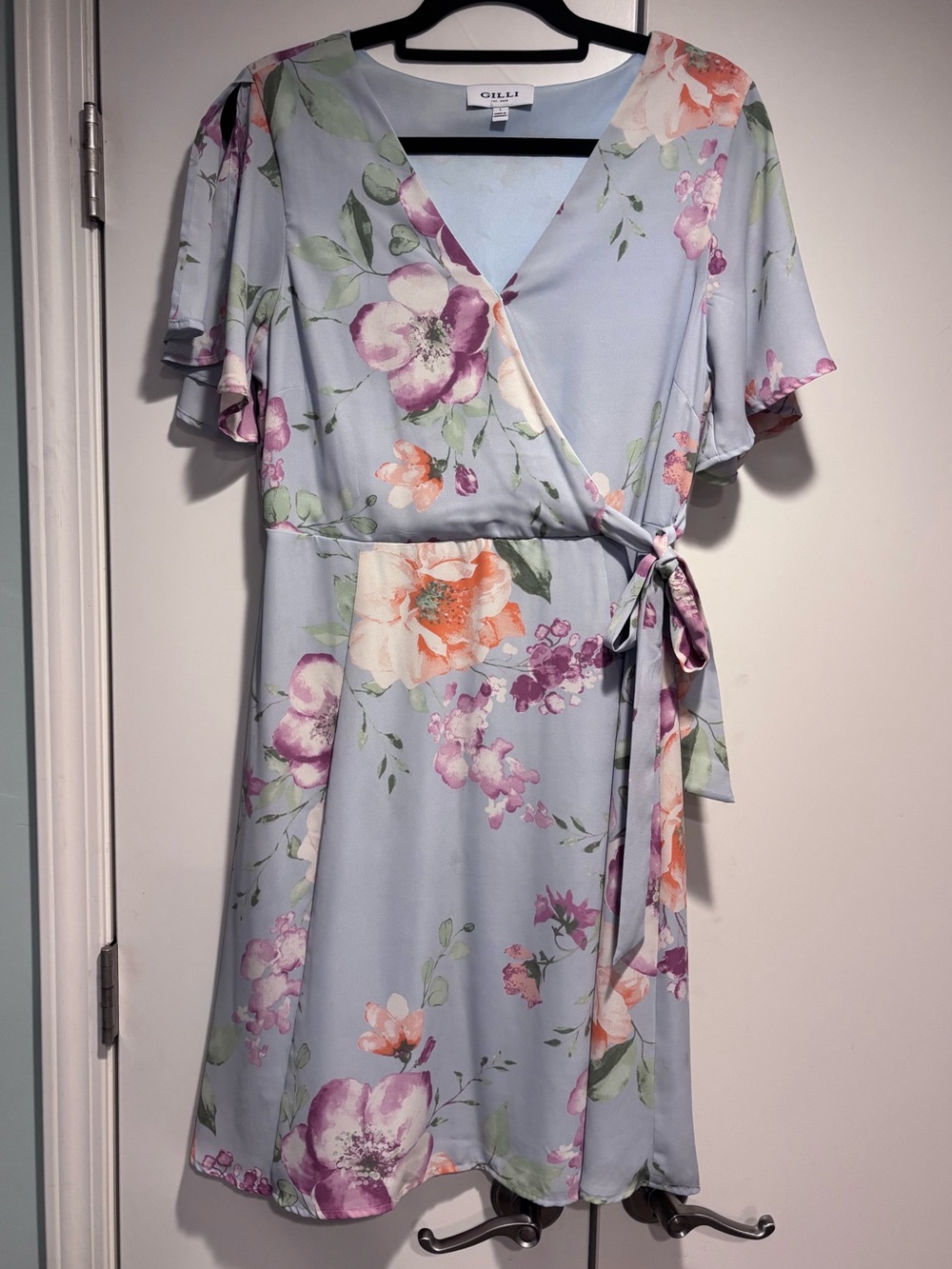 Gilli floral faux wrap dress